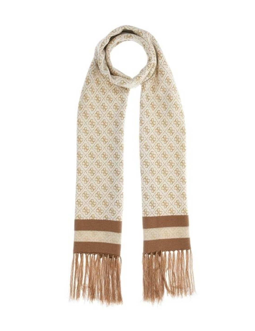 Bufanda Guess Valerie beige estampado para mujer