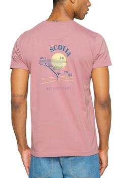 Camiseta Scotta Savannah rosa manga corta para hombre