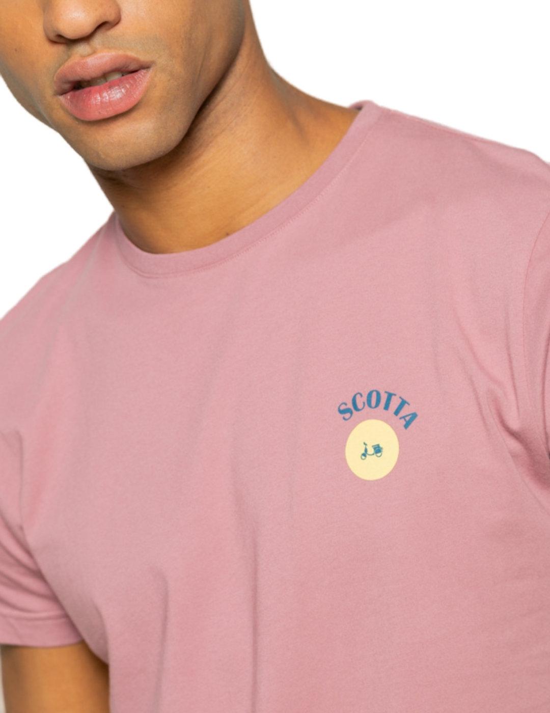Camiseta Scotta Savannah rosa manga corta para hombre