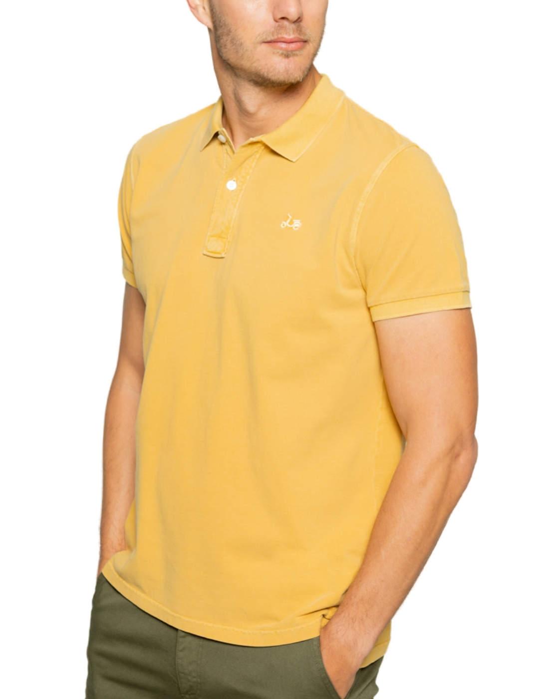 Polo Scotta Garment mostaza manga corta para hombre