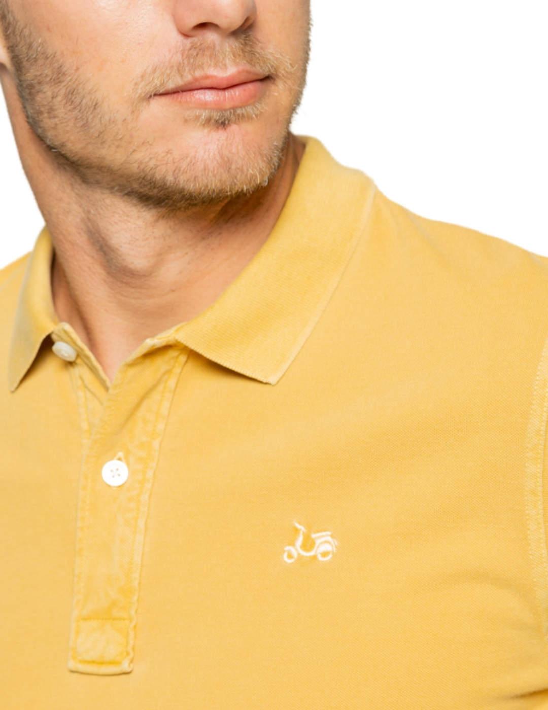 Polo Scotta Garment mostaza manga corta para hombre