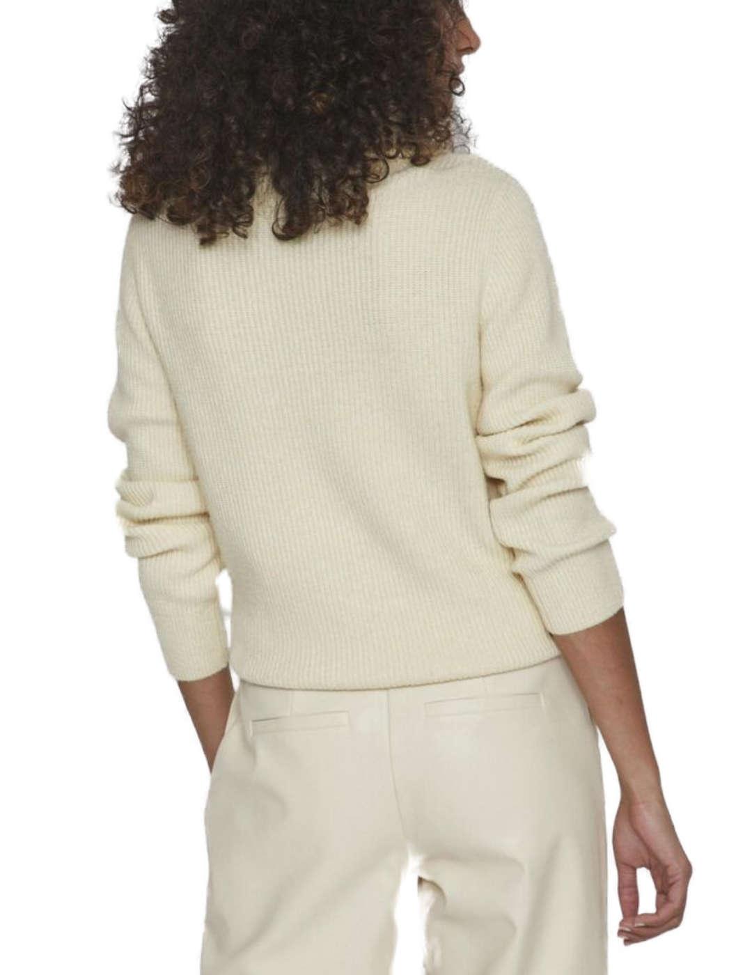 Jersey Vila Ril cremallera beige cremallera para mujer