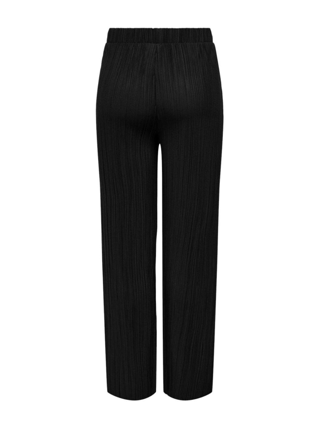Pantalón Only Fina negro plisado para mujer