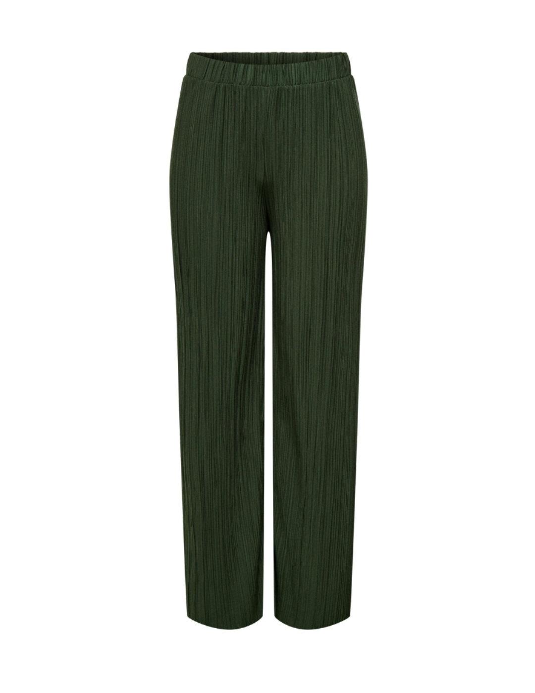 Pantalón Only Fina verde plisado para mujer