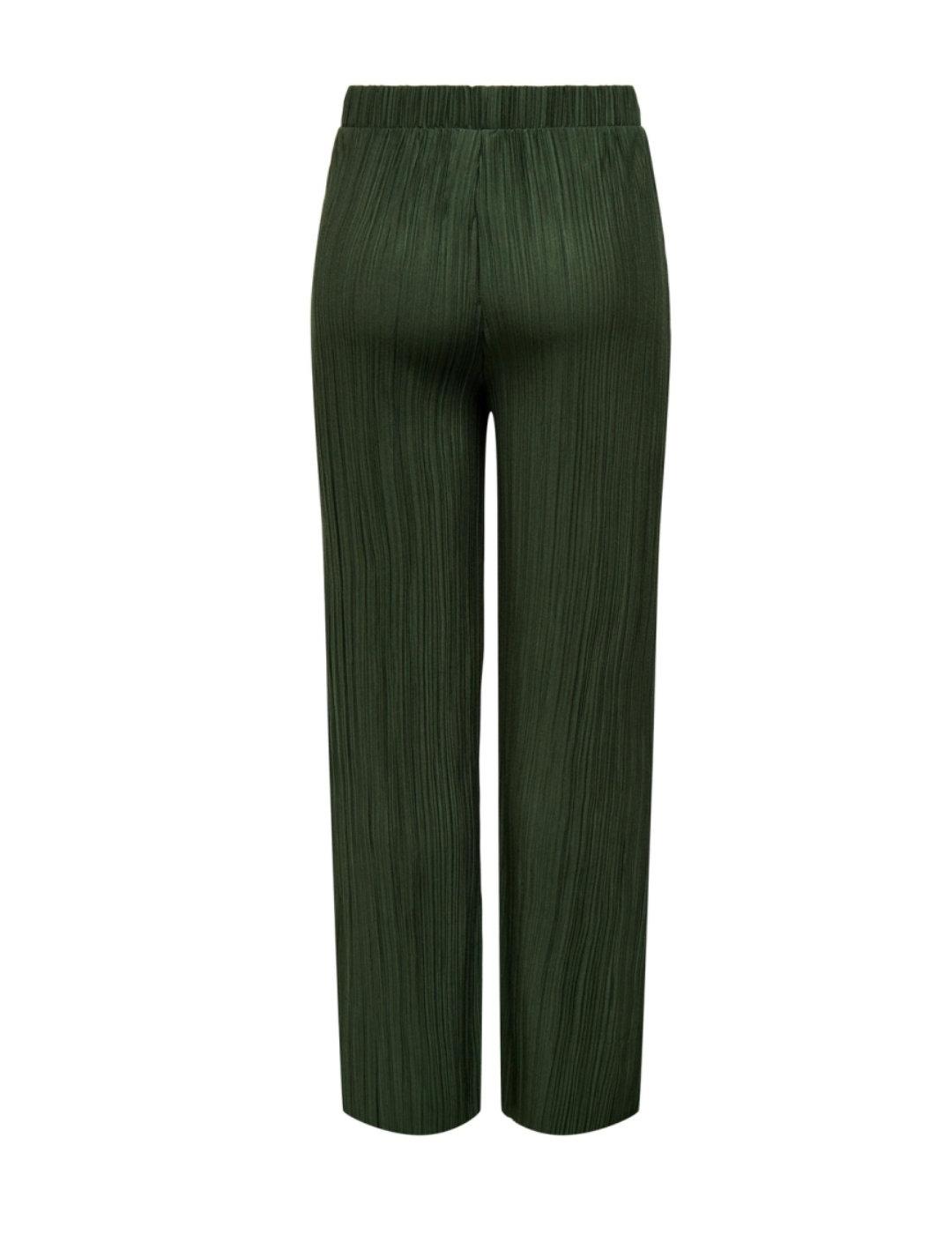 Pantalón Only Fina verde plisado para mujer