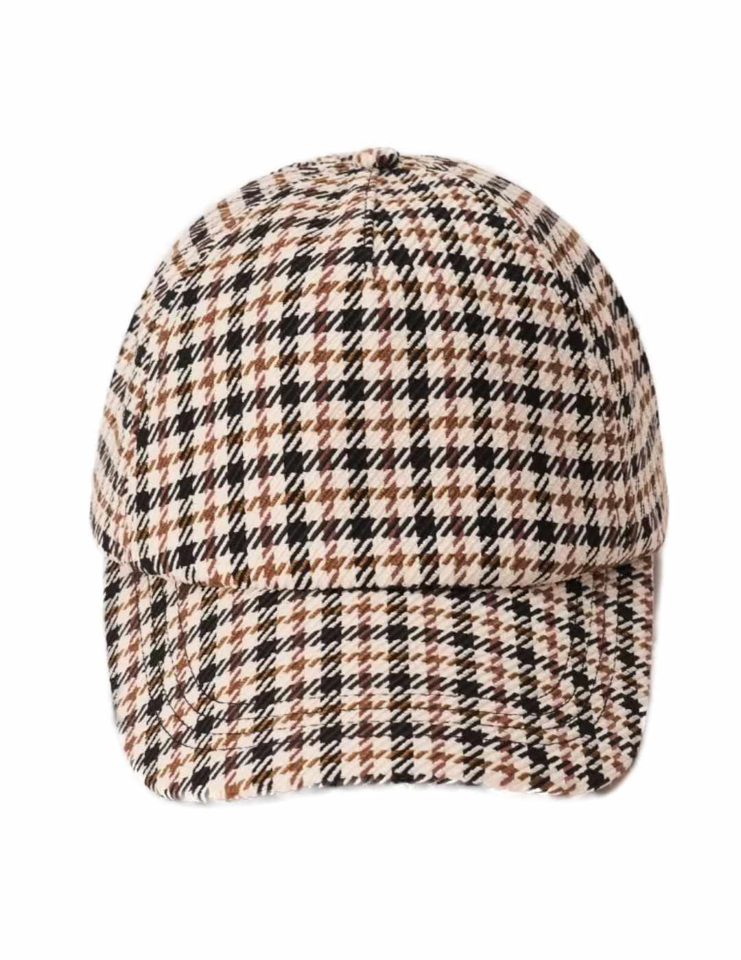 Gorra salsa con branding pata de gallo tonos tierra de mujer