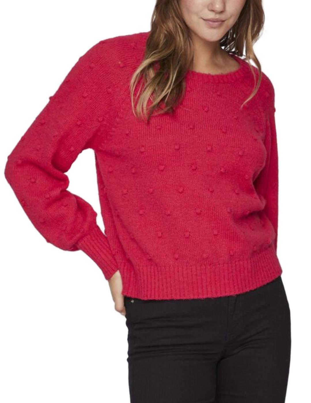 Jersey Vila Tulil rosa pompones manga ancha para mujer