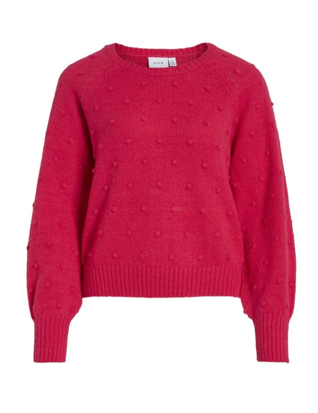 Jersey Vila Tulil rosa pompones manga ancha para mujer