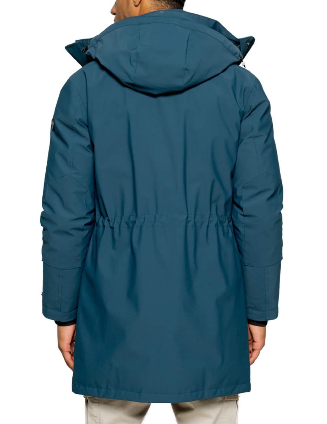 Parka Scotta Rainy azul con capucha para hombre