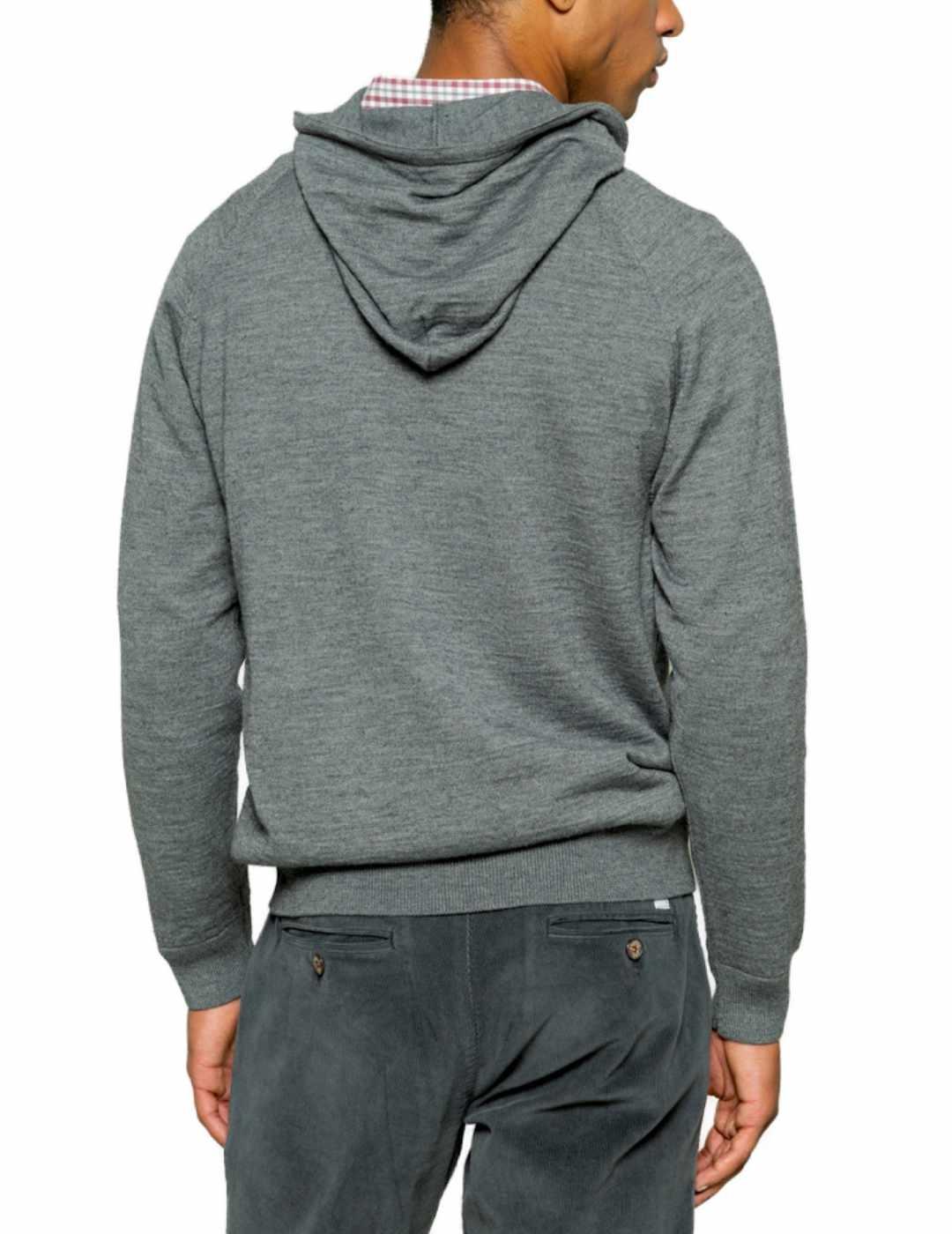 Jersey Scotta hood gris oscuro con capucha de hombre