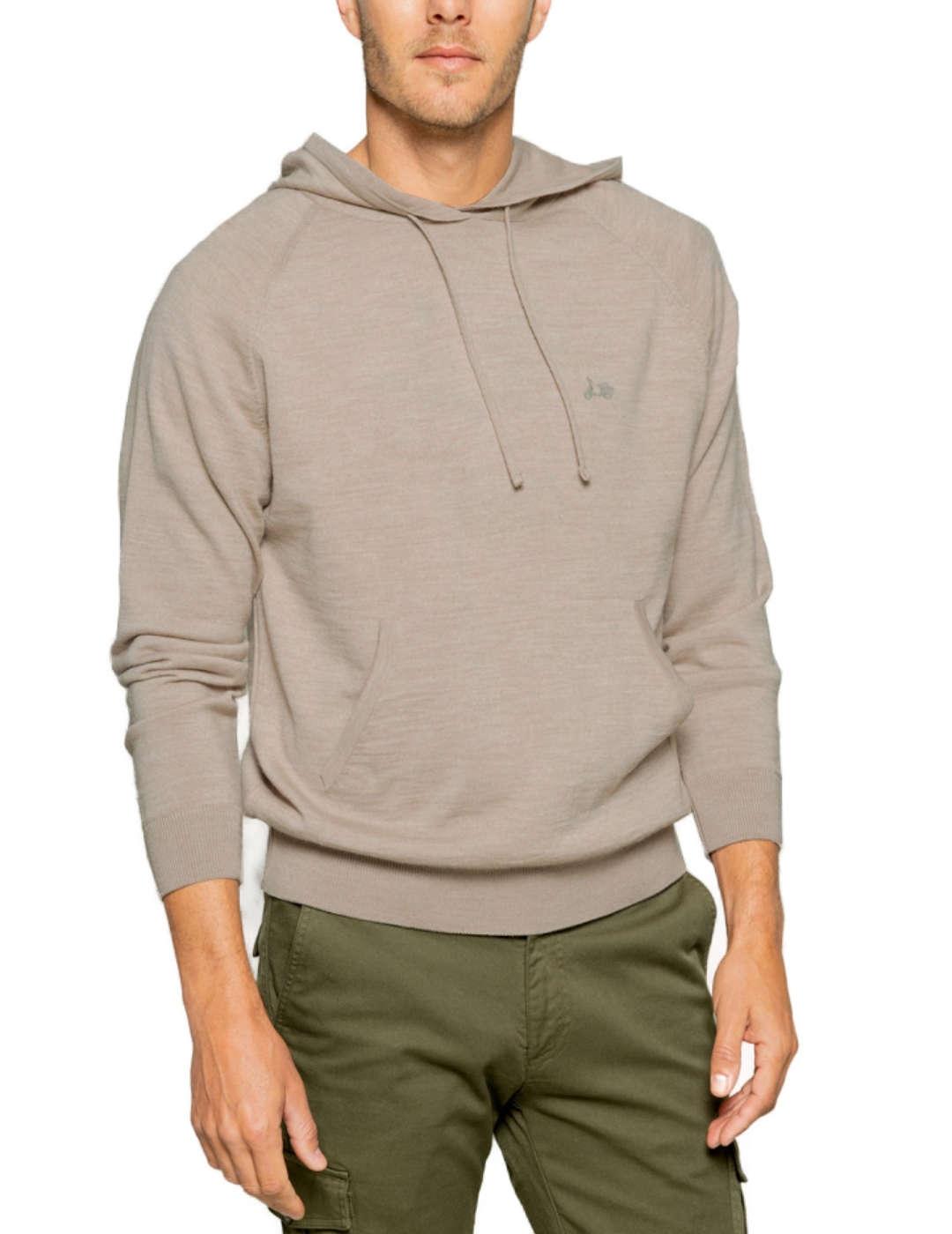 Jersey Scotta hood beige claro con capucha de hombre