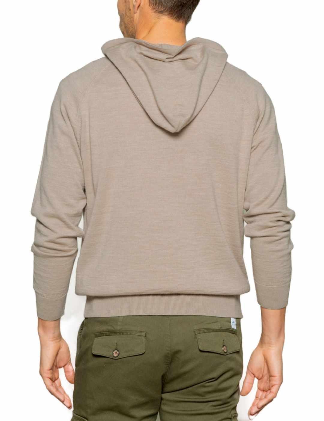 Jersey Scotta hood beige claro con capucha de hombre