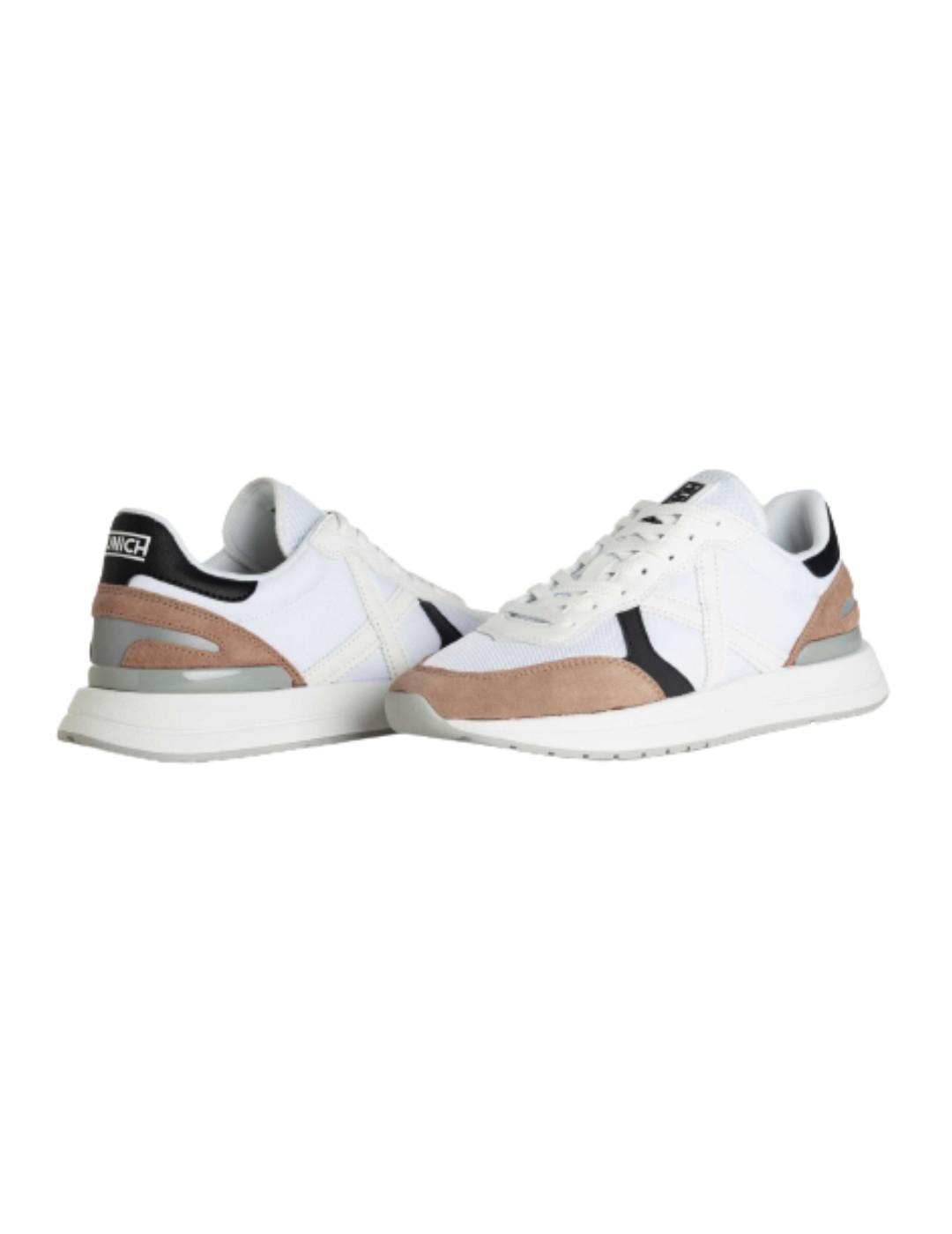 Zapatillas Munich Soon 48 blanca y camel para hombre