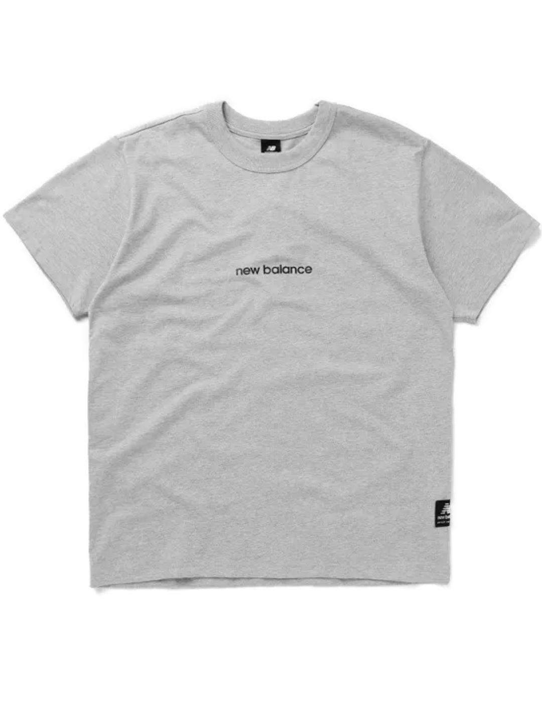 Camiseta New Balance gris negro manga corta para hombre