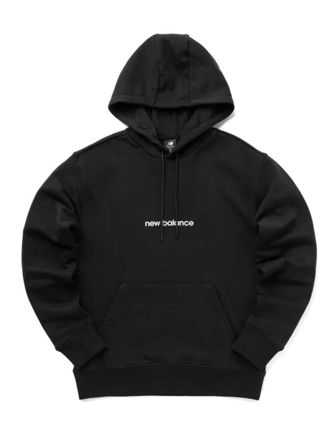 Sudadera New Balance negra con capucha de hombre
