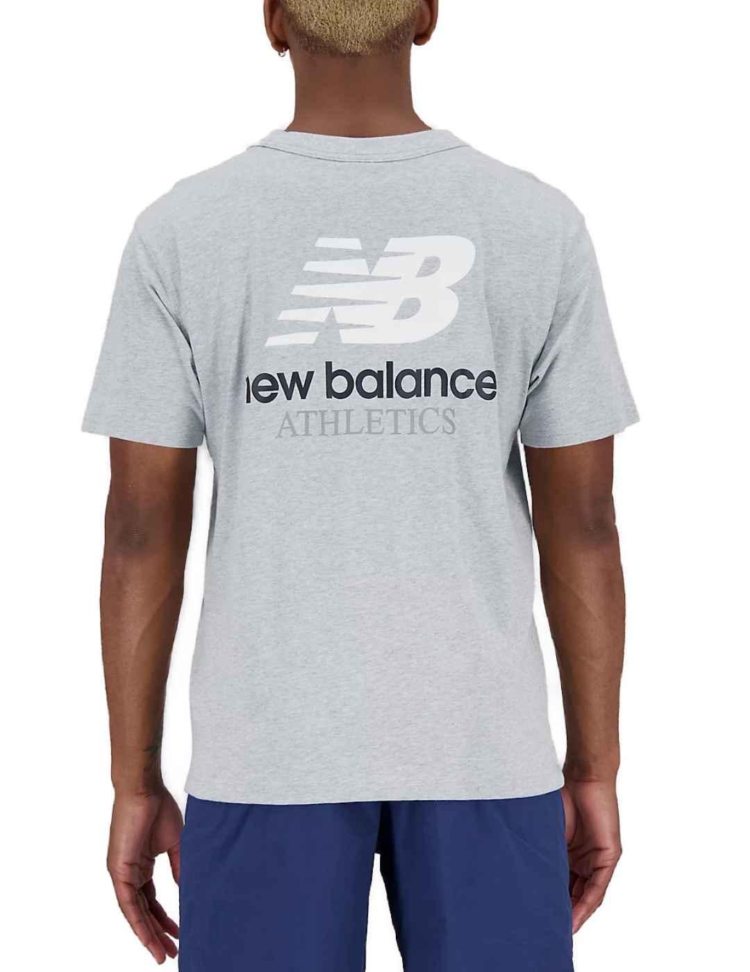 Camiseta New Balance gris manga corta para hombre