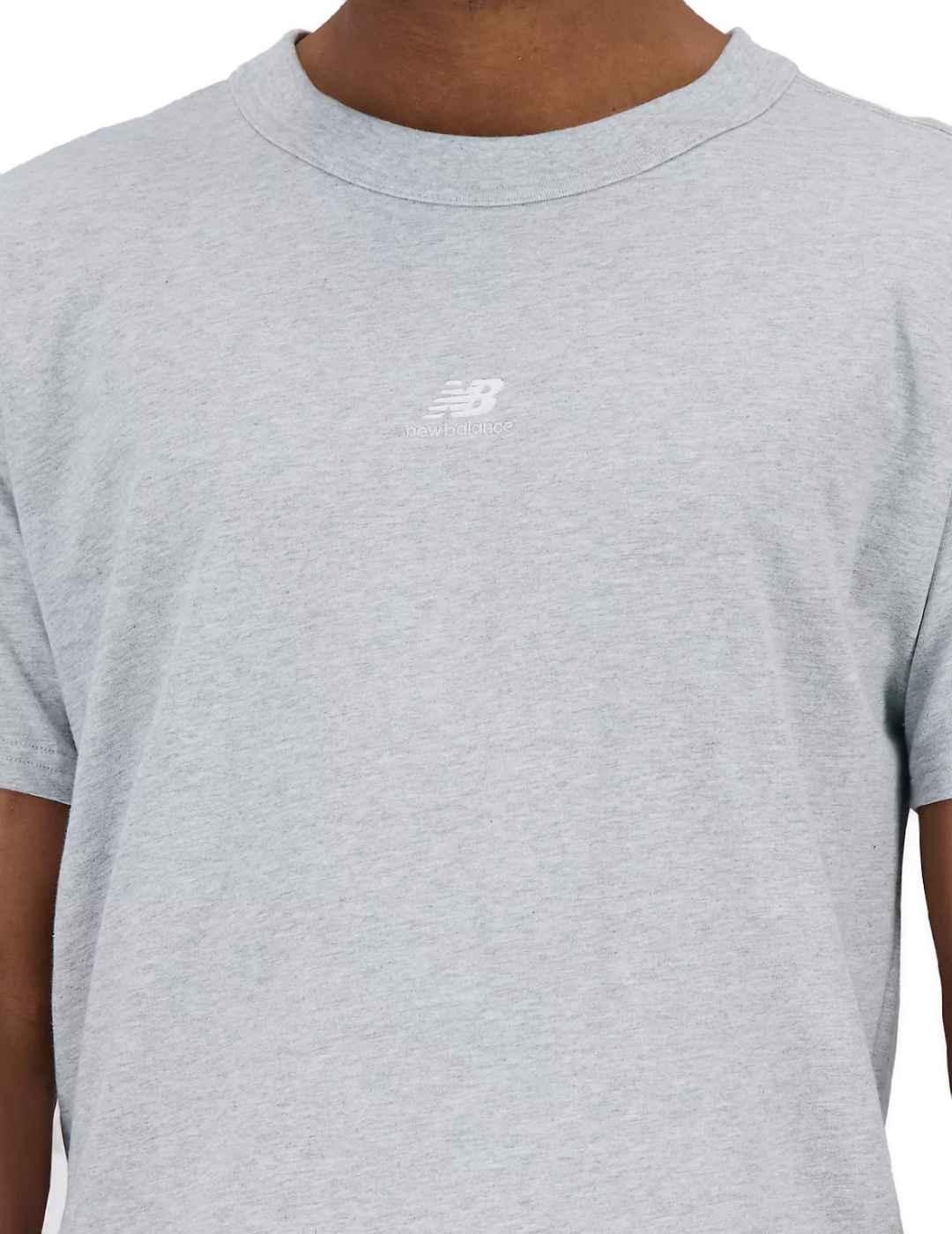 Camiseta New Balance gris manga corta para hombre