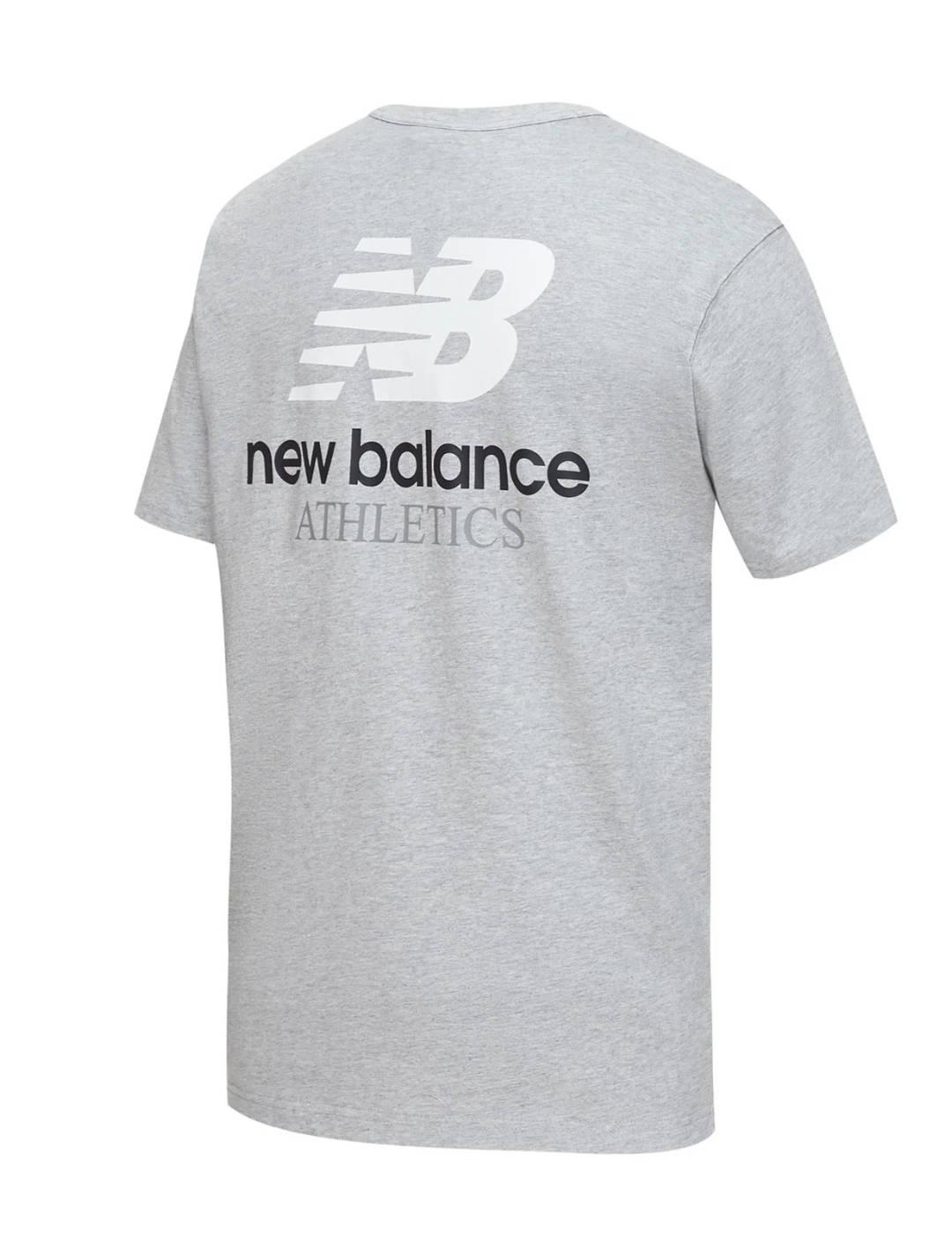 Camiseta New Balance gris manga corta para hombre