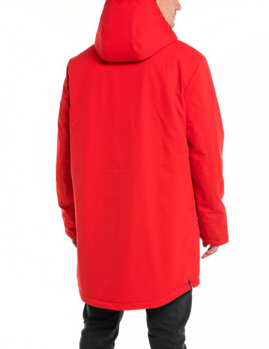 Chaqueta Replay rojo larga con capucha  para hombre