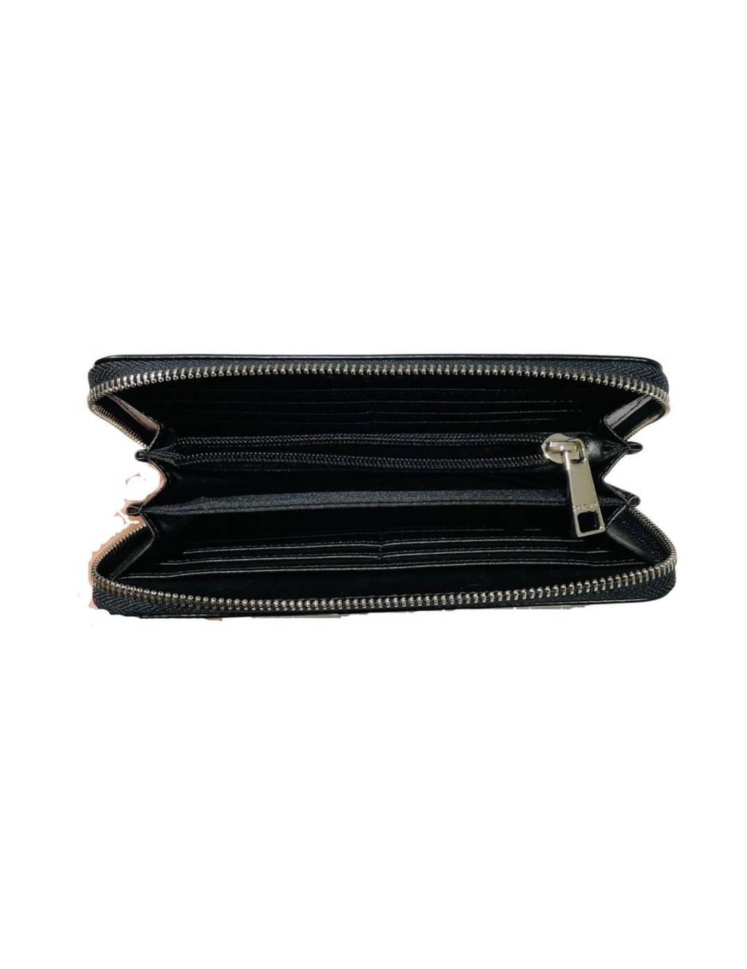 Cartera Replay negra grande con cremallera para mujer