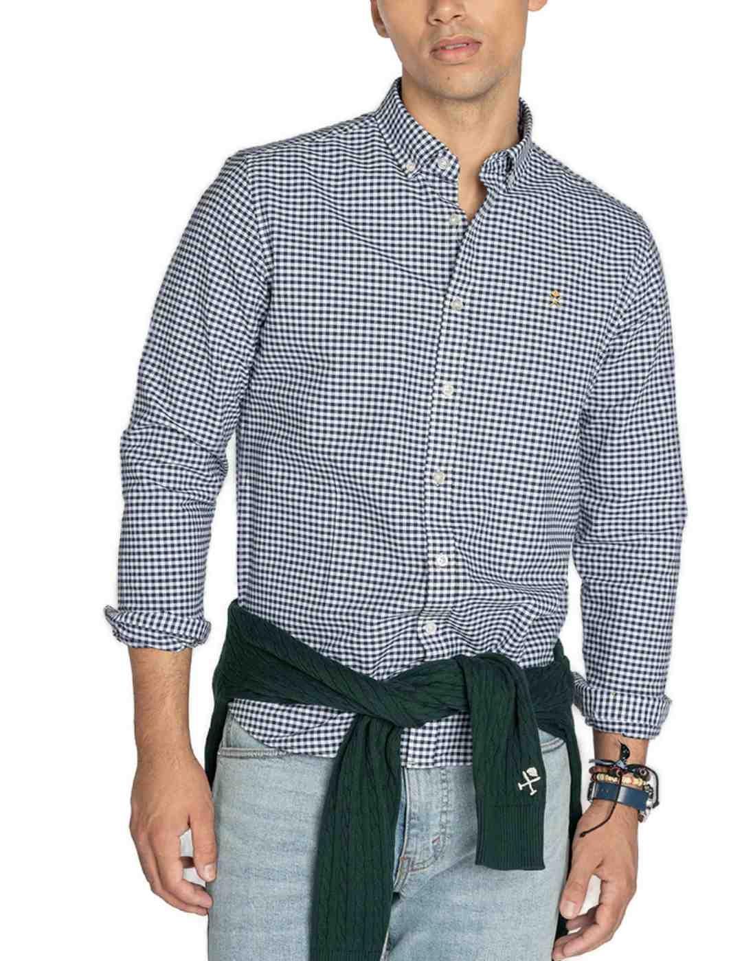 Camisa Harper Vichy azul marino de cuadros para hombre