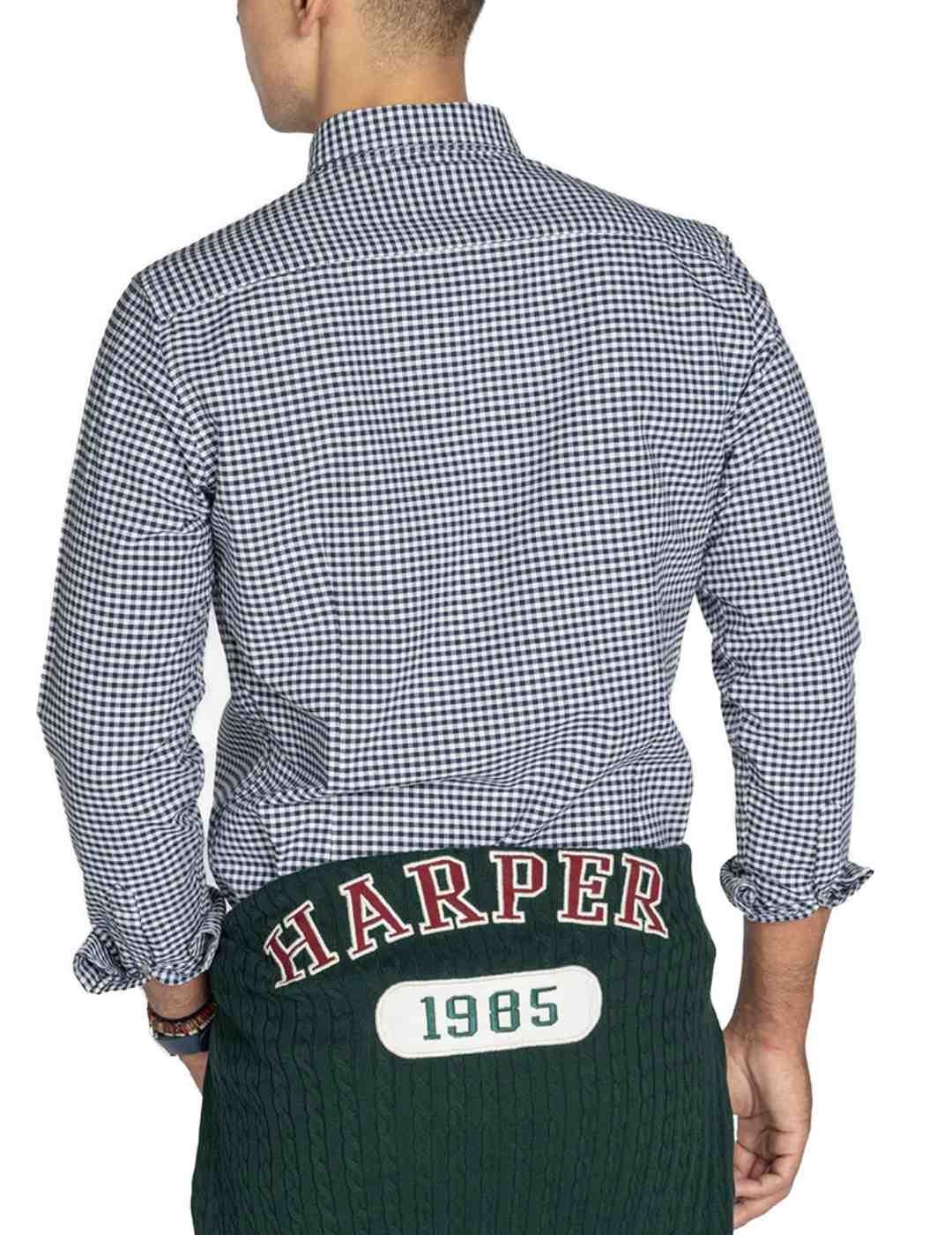 Camisa Harper Vichy azul marino de cuadros para hombre