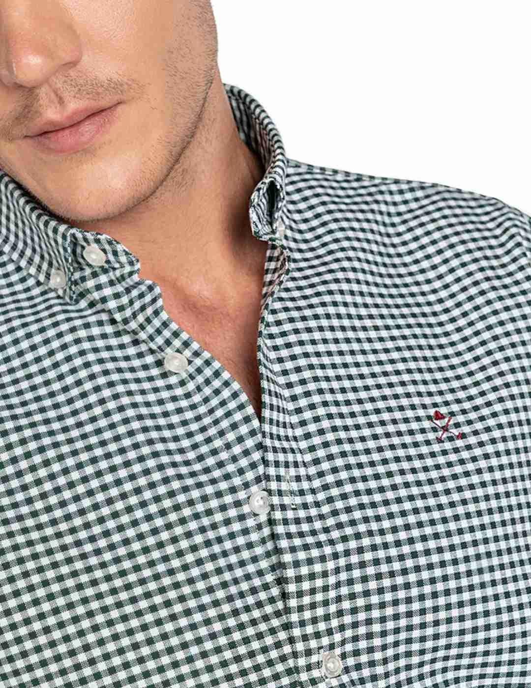 Camisa Harper Vichy verde botella de cuadros para hombre