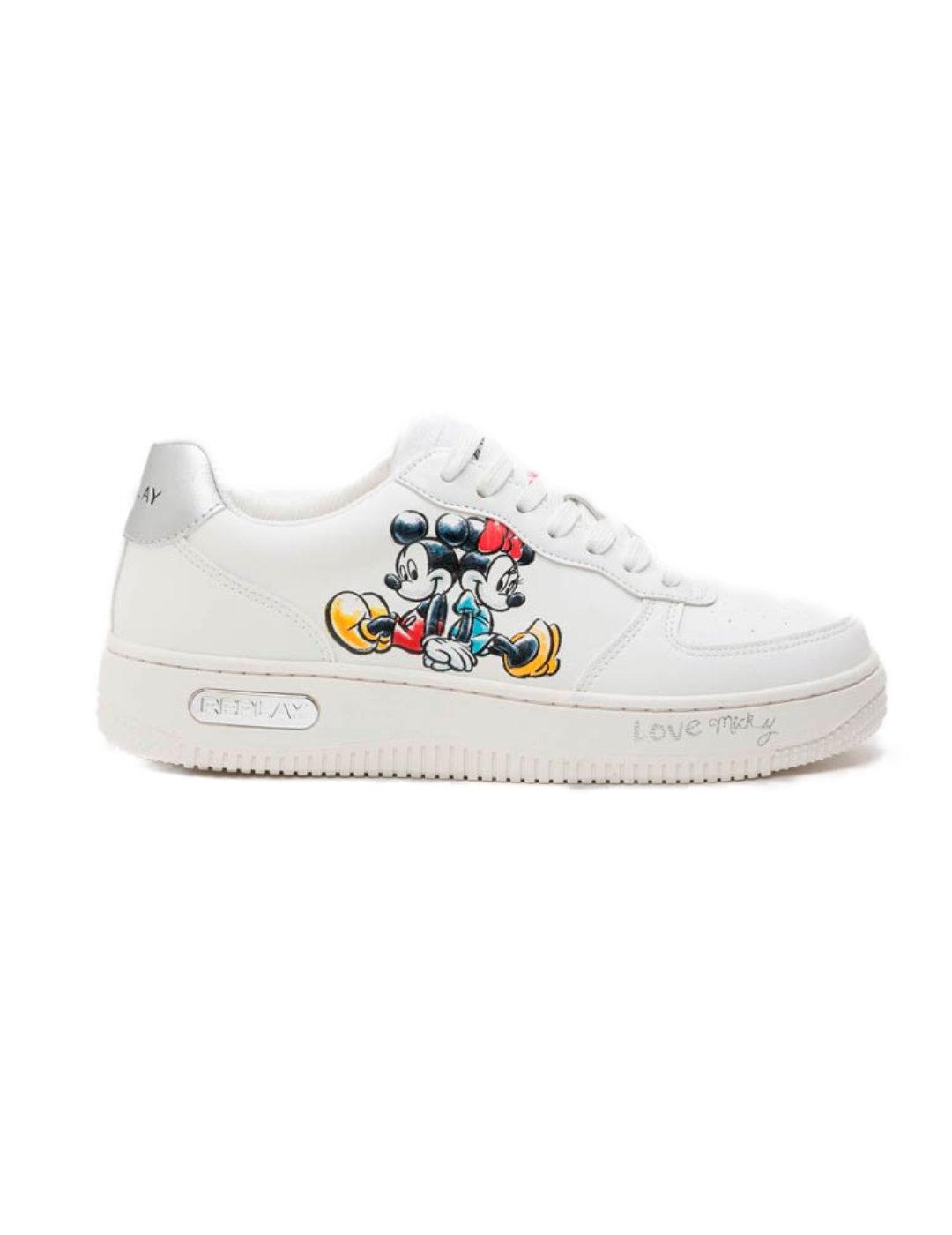 Zapatillas Replay Disney blancas Micky & Minnie para mujer