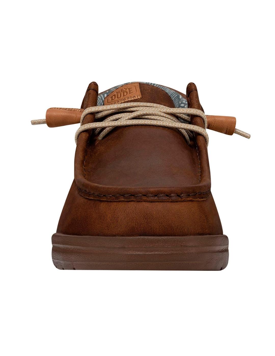 Zapatos mocasin HeyDude Wally marrón cordones de  hombre