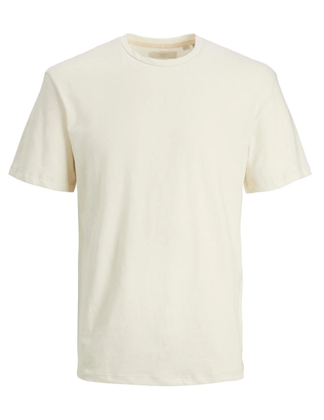 Camiseta Jack&Jones Soft blanco roto manga corta para hombre