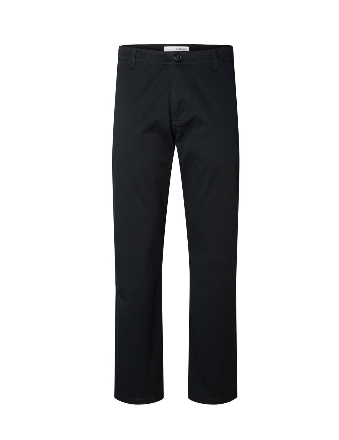 Pantalón Selected tipo chino straight negro para hombre