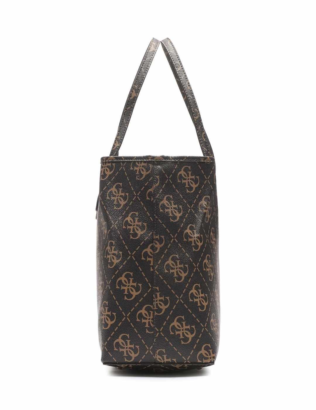 Bolso tote Guess Vikky marrón logo para mujer
