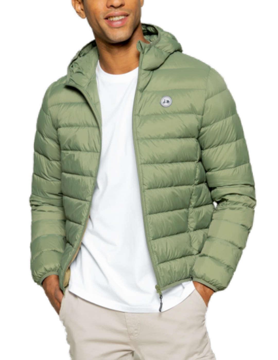 Chaqueta Scotta Hood verde khaki con capucha para hombre