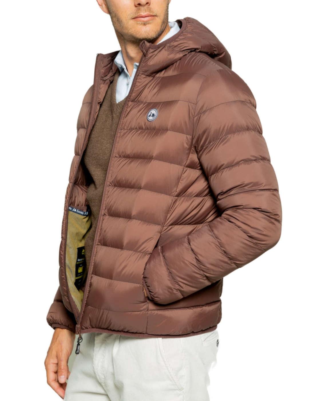 Chaqueta Scotta Hood marrón con capucha para hombre