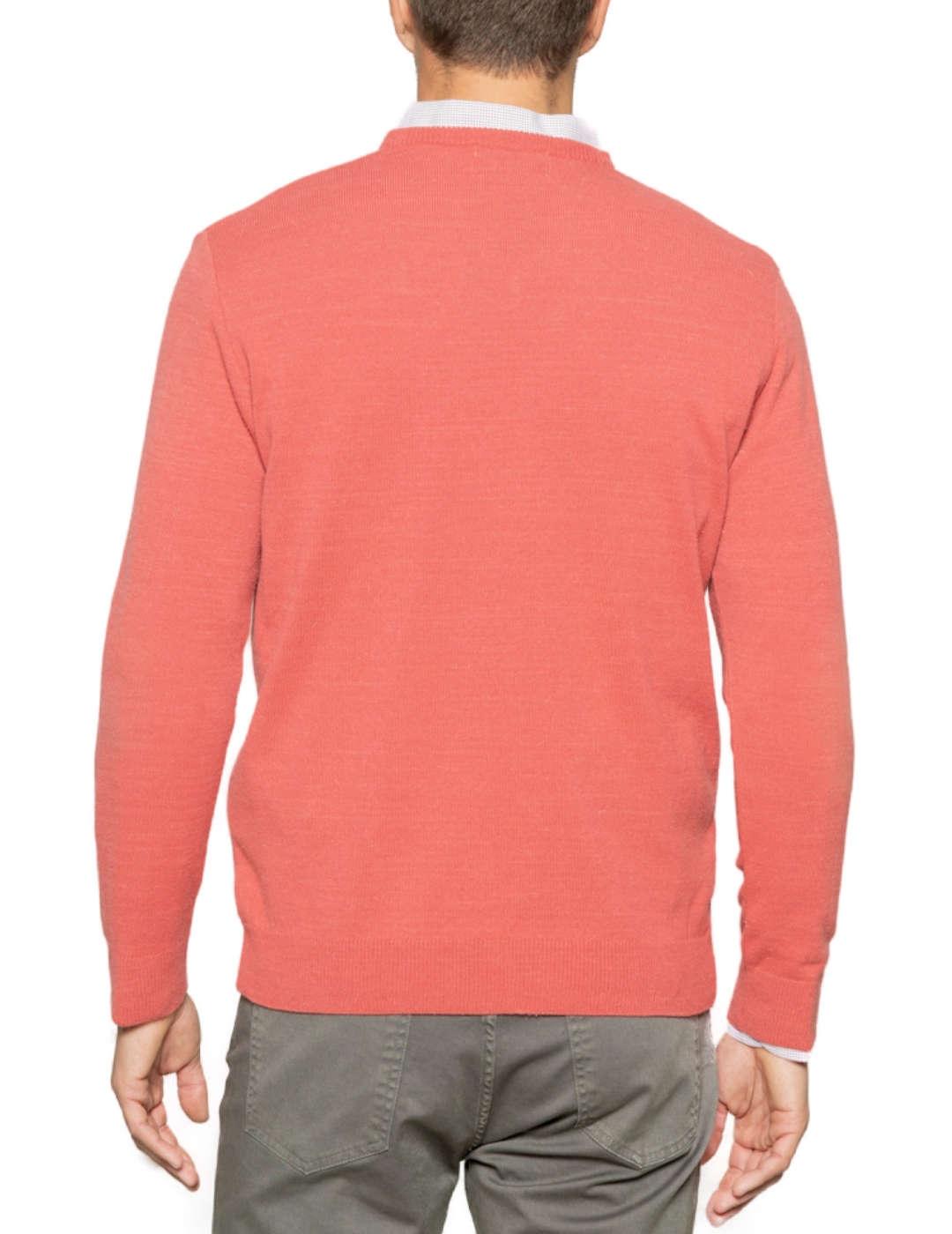 Jersey Scotta Iconic cuello en V rojo para hombre