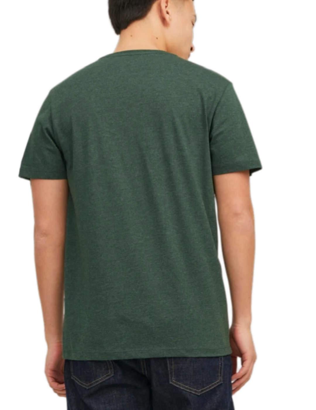 Camiseta Jack&Jones Logo verde de manga corta para hombre