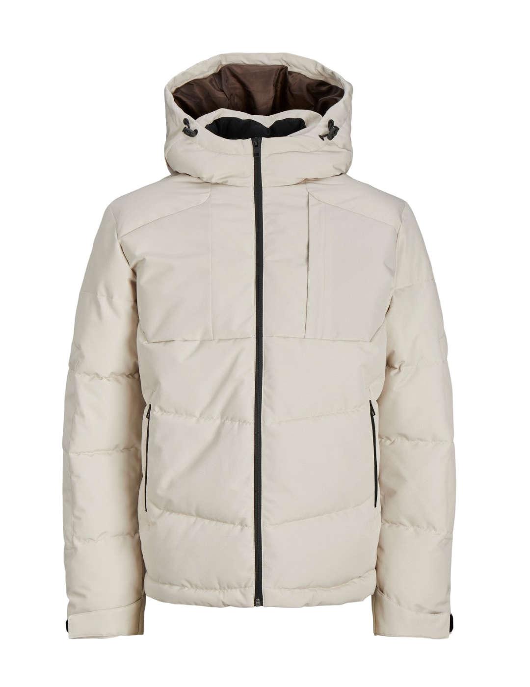 Plumas Jack&Jones Otis beige con capucha de hombre