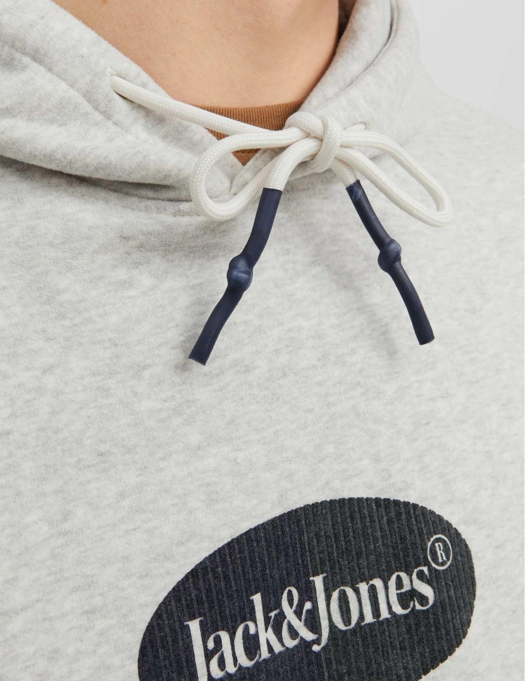 Sudadera Jack&Jones Dalston gris con capucha para hombre