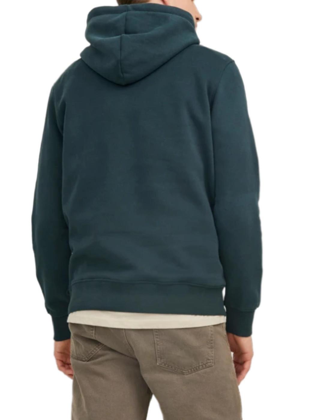 Sudadera Jack&Jones Dalston verde con capucha para hombre