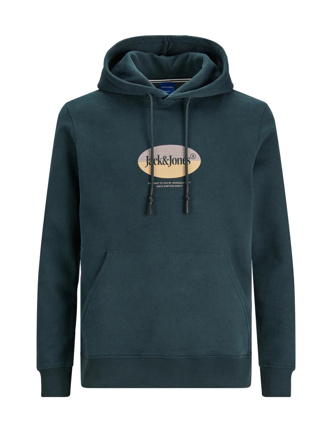 Sudadera Jack&Jones Dalston verde con capucha para hombre