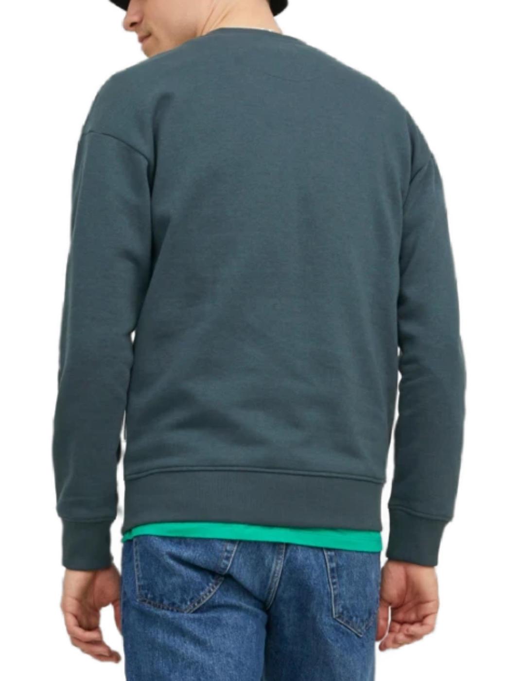 Sudadera Jack&Jones Silver verde sin capucha para hombre
