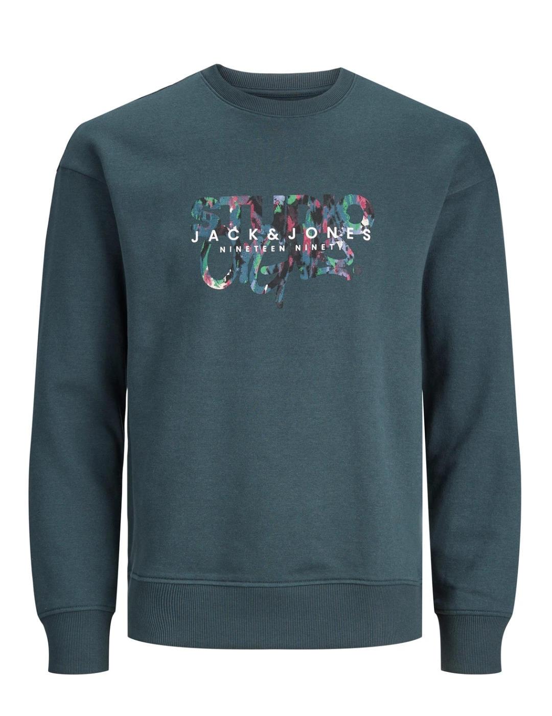 Sudadera Jack&Jones Silver verde sin capucha para hombre