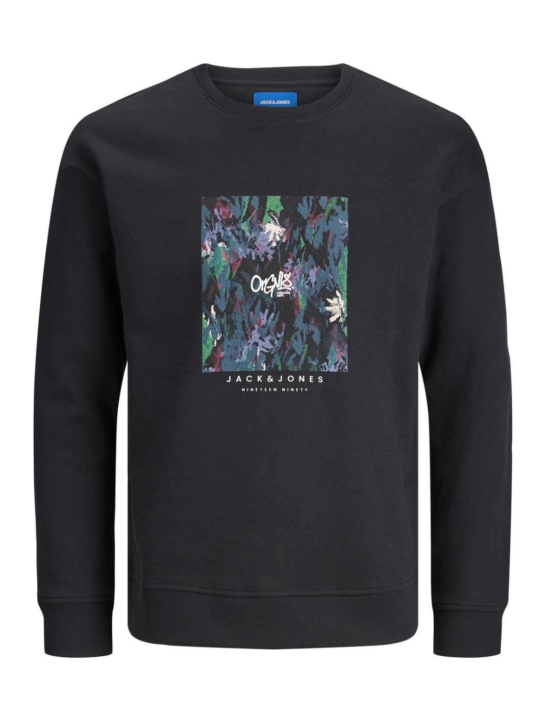 Sudadera Jack&Jones Silver negro sin capucha para hombre