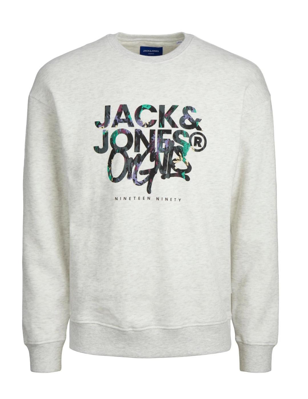 Sudadera Jack&Jones Silver gris sin capucha para hombre