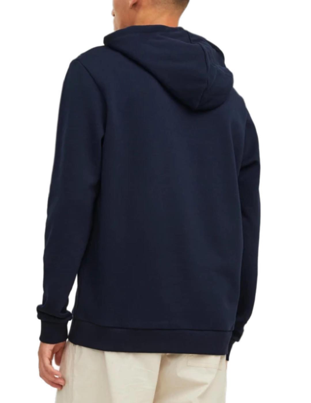 Sudadera Jack&Jones Logan azul marino con capucha hombre