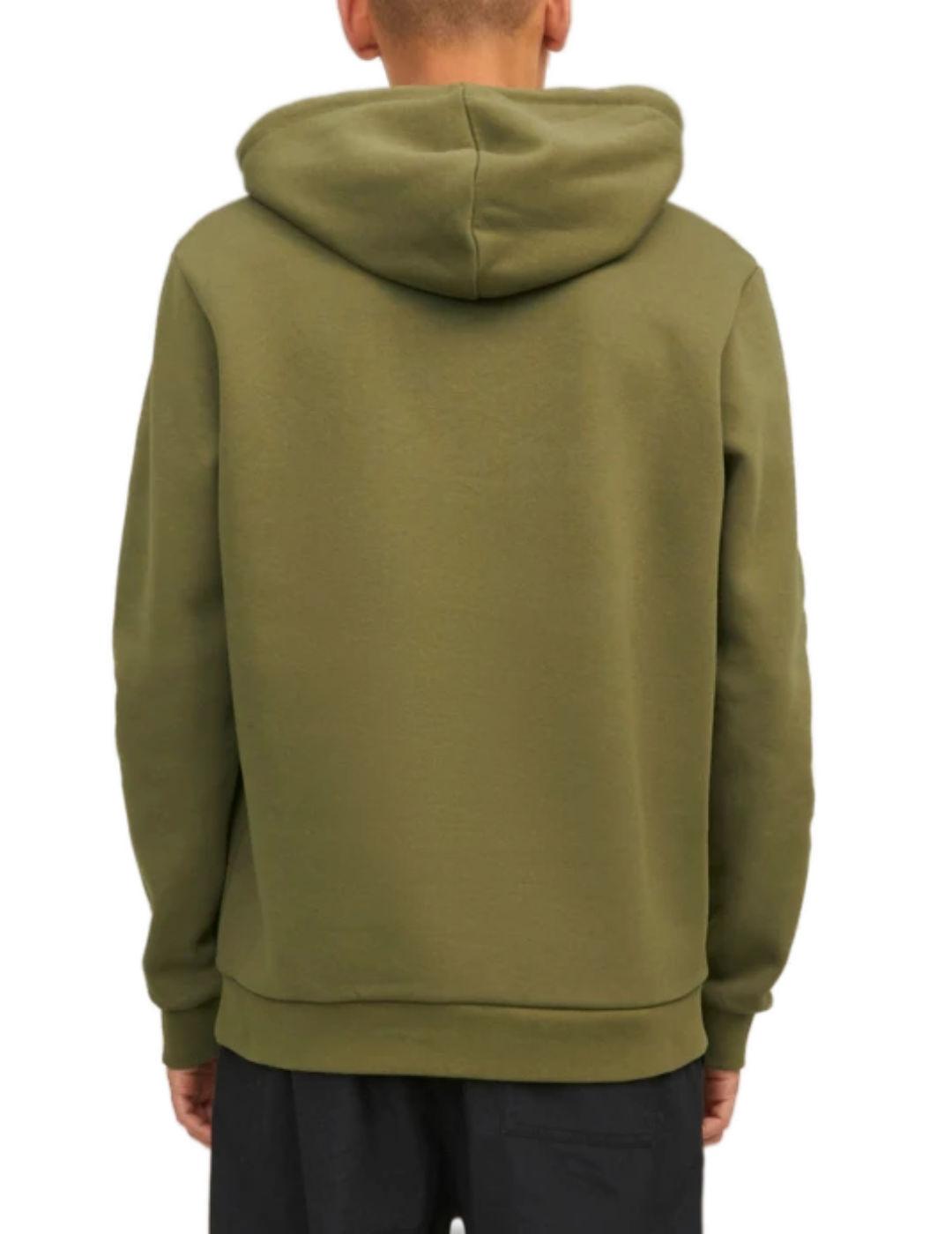 Sudadera Jack&Jones Logan verde con capucha para hombre