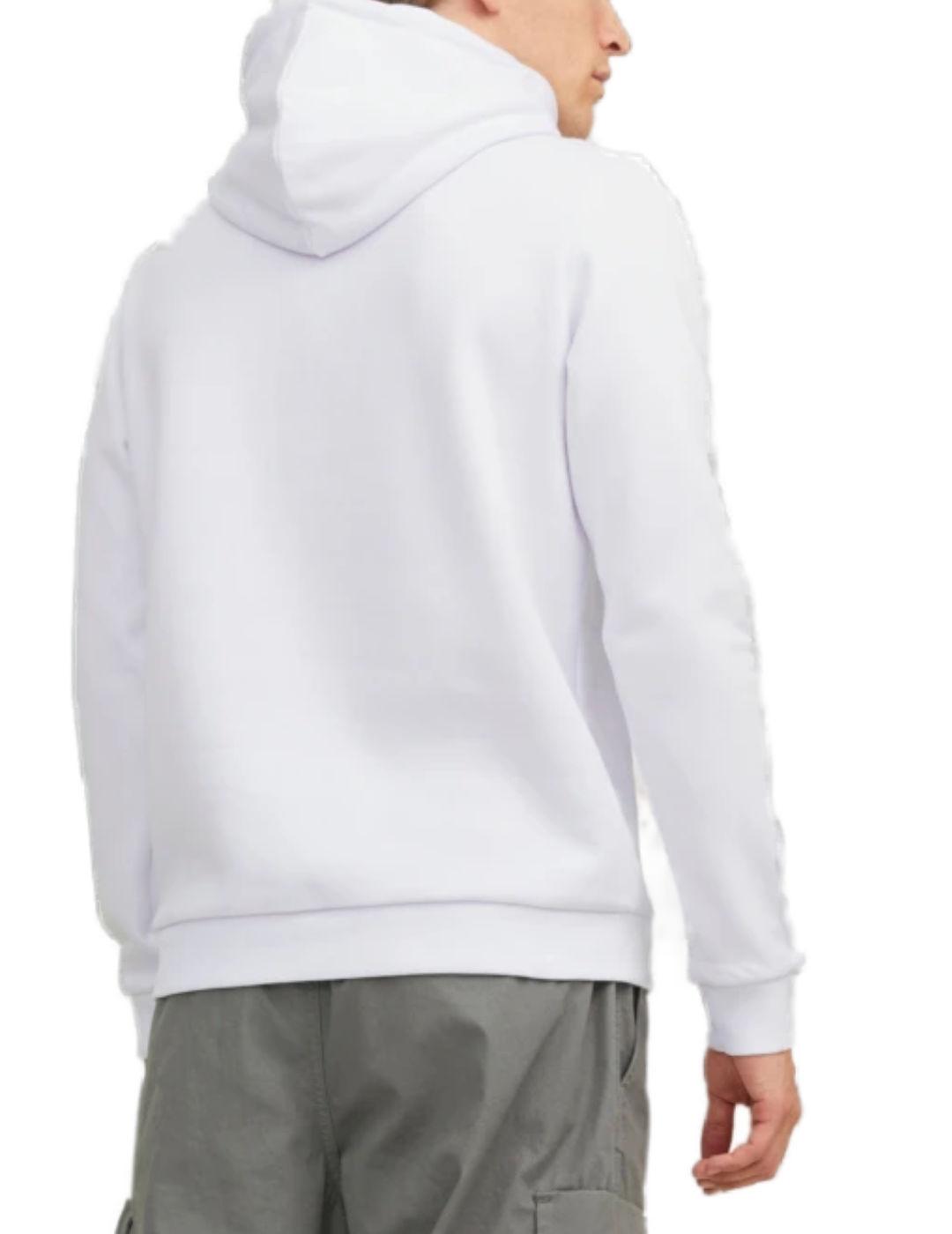 Sudadera Jack&Jones Logan blanco con capucha para hombre