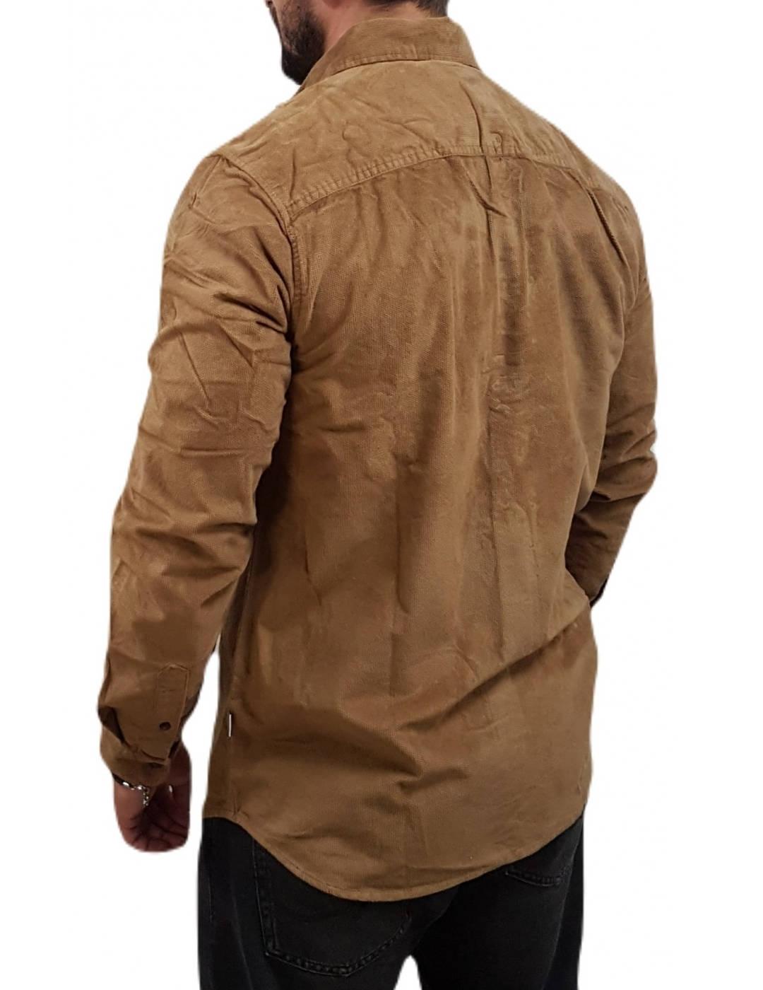 Camisa Jack&Jones Plain micropana camel para hombre
