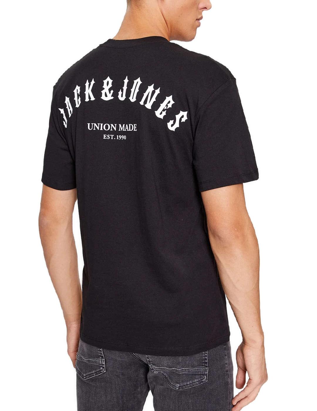 Camiseta Jack&Jones Muta negra letras  manga corta hombre