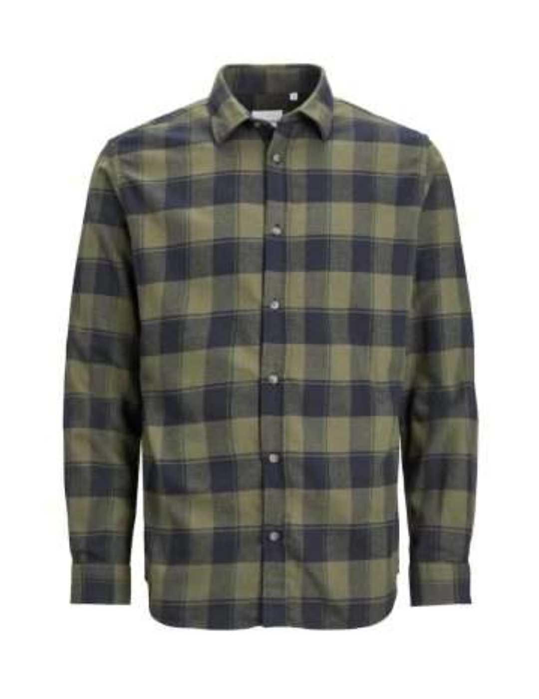 Camisa Jack&Jones Plain cuadro verde de hombre